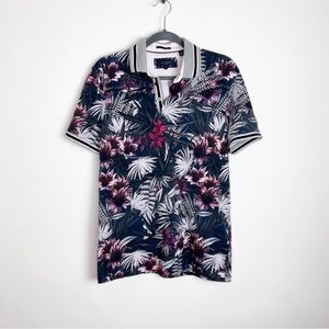 Ted Baker Men’s Polo Shirt Palm Leaf Print Medium